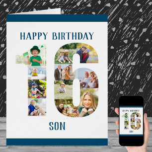 Carte grand format pour les 16 ans de votre fils a