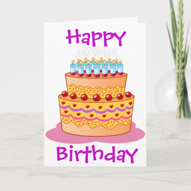 Carte Grand gâteau d'anniversaire (Devant)