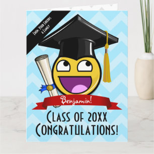 Carte Grand Géant Superbe Graduation Visage Personnalisé