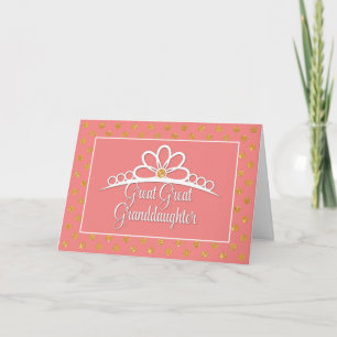 Carte Grand grand grand-fille Anniversaire avec Couronne