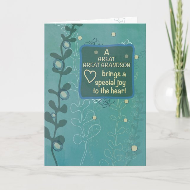 Carte Grand grand grand-fils religieux Anniversaire vert (Devant)