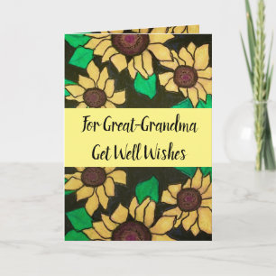 Carte Grand-grand-mère bien vouloir des fleurs de soleil