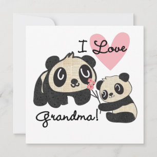 Carte Grand-maman d'amour des ours panda I
