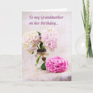 Carte Grand-mère Anniversaire Rose Hydrangeas