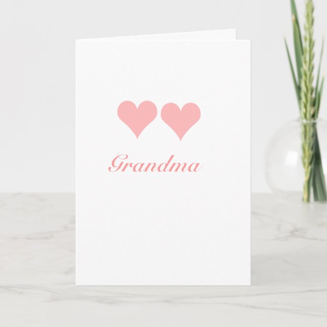 Carte grand-mère avec coeur rose (Devant)