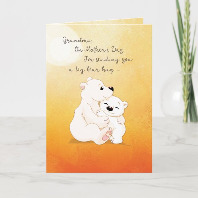 Carte Grand-mère de Grand-fils Fête des Mères Ours Hugs (Devant)