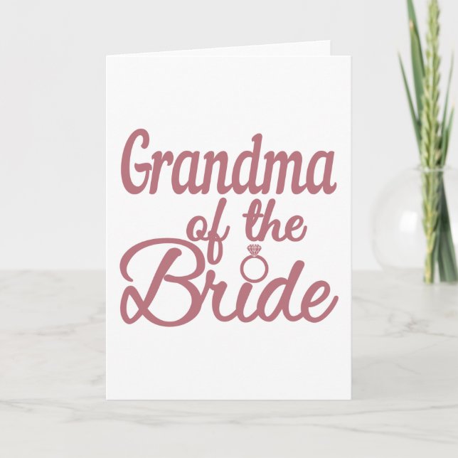 Carte Grand-Mère De La Famille Mariage Mariée (Devant)