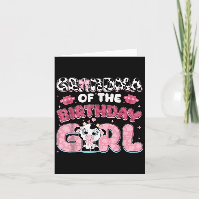 Carte Grand-Mère De L'Anniversaire Fille Ferme Vache Gra (Devant)