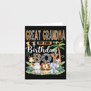 Carte Grand-Mère De L'Anniversaire Garçon Jungle Safari