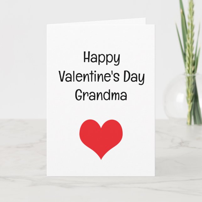 Carte Grand-mère Heureuse Sainte-Valentin du coeur rouge (Devant)