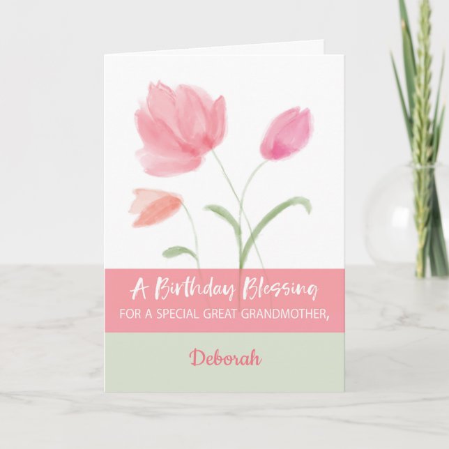 Carte Grand-mère Nom personnalisé Anniversaire religieux (Devant)