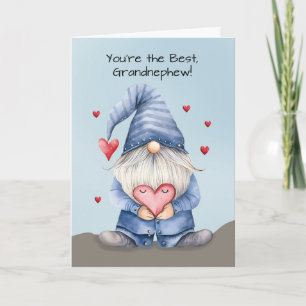 Carte Grand neveu Valentine Funny Gnome Porter Denim