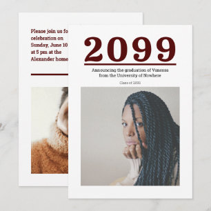 Carte Grand nombre de Maroon Diplôme en deux photos