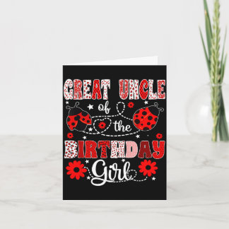 Carte Grand-oncle de la fille d'anniversaire - coccinell