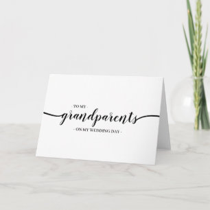 Carte Grand-parents Mariage Jour Minimal Simple