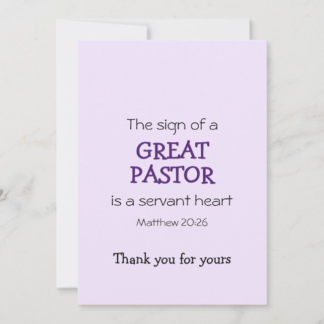 Carte GRAND PASTEUR SERVANT LE Merci DU COEUR (Devant)