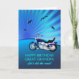 Carte Grand-père Anniversaire Motorbike Sunset Card
