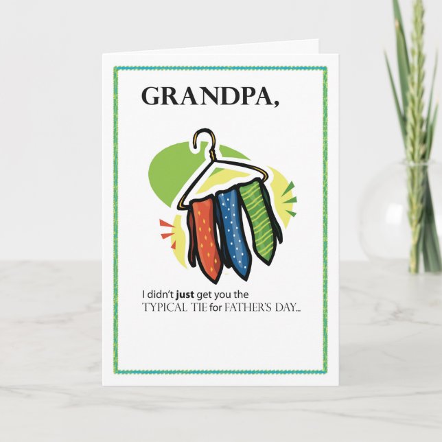 Carte Grand-père, Cravates de Fêtes des pères humoristiq (Devant)