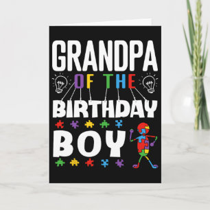 Carte Grand-père du garçon qui fête son anniversaire Puz