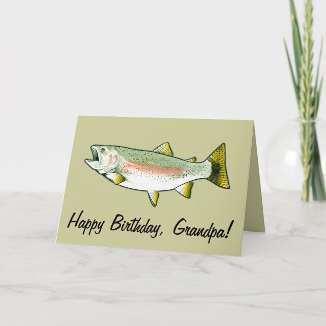 Carte Grand-père Joyeux anniversaire : Truite arc-en-cie (Devant)