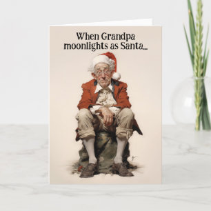 Carte Grand-père Moonlights en Père Noël Christmas Card
