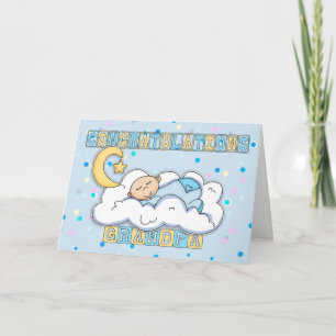 Carte Grand-père Nouveau bébé garçon Félicitations
