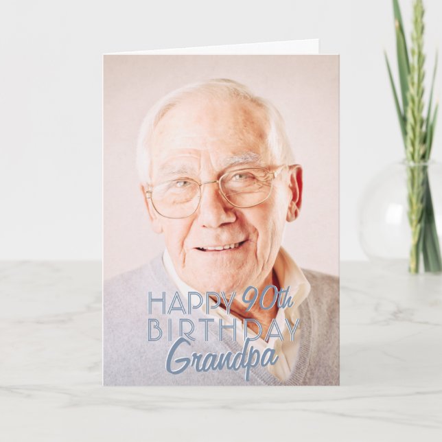 Carte Grand-père photo moderne heureux voeux d'anniversa (Devant)
