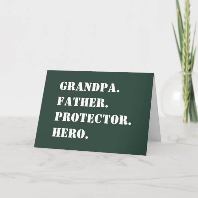 Carte Grand-père Protecteur héros Héros Texte Fête des p (Devant)