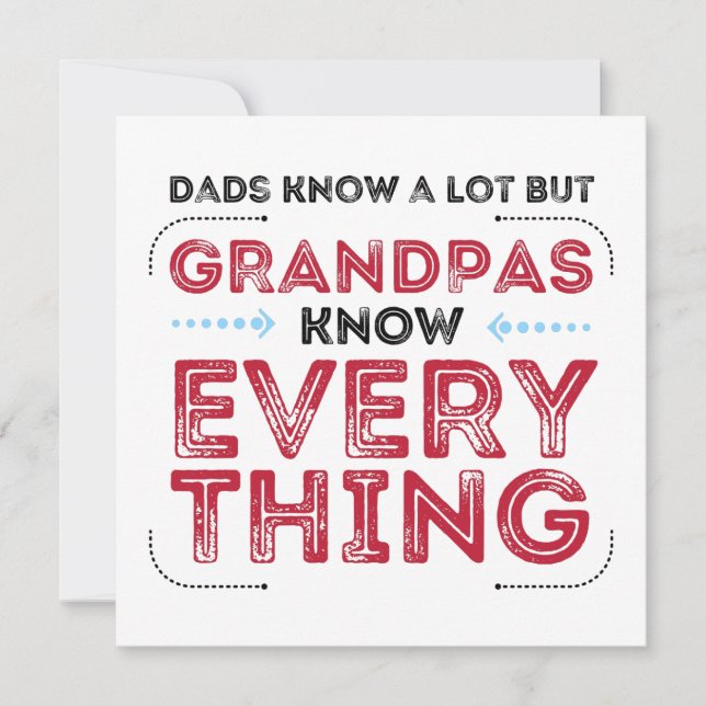Carte Grand-père sait tout, grand-père Fête des pères (Devant)