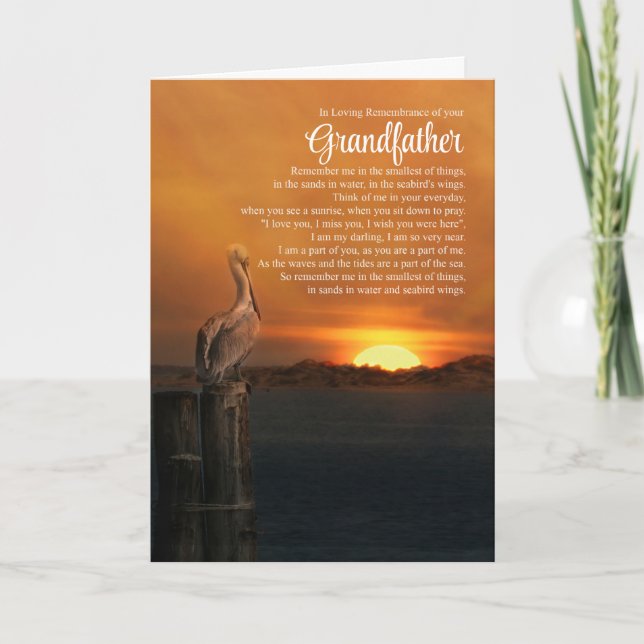 Carte Grand-père Sympathie Spirituelle Côtière Condoléan (Devant)