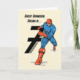 Carte Grand-petit-fils 7e Superhero anniversaire