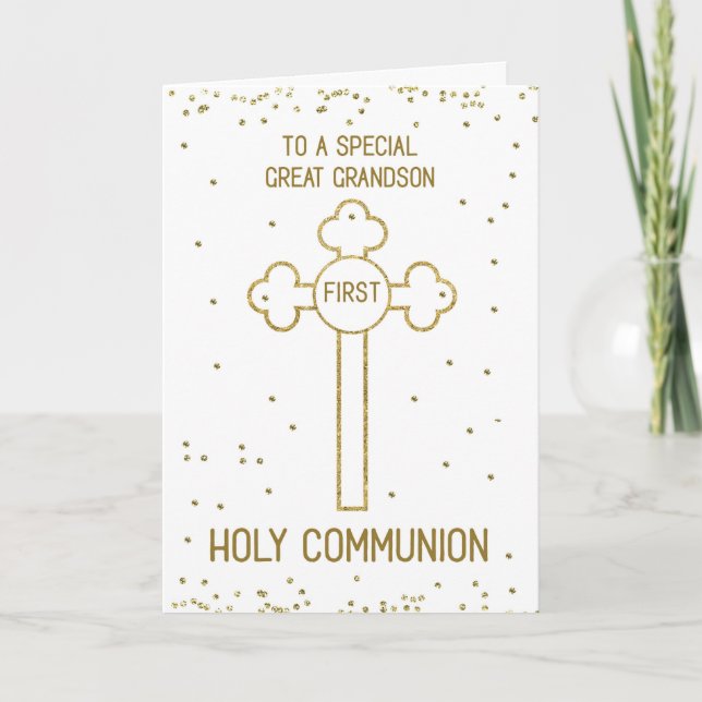 Carte Grand-petit-fils Première sainte communion apparen (Devant)