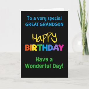 Carte Grand petit-fils Rainbow Colors sur l'anniversaire