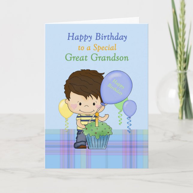 Carte Grand petit-fils spécial Joyeux anniversaire avec  (Devant)