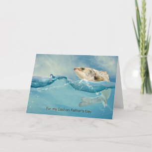 Carte grand poisson dans l'eau pour la Fête des pères