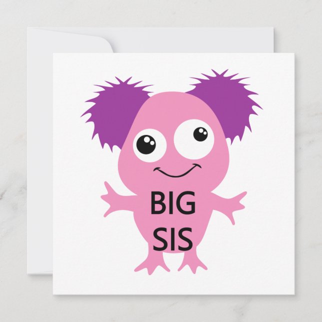 Carte Grand Soeur Rose Monster (Devant)