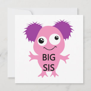 Carte Grand Soeur Rose Monster