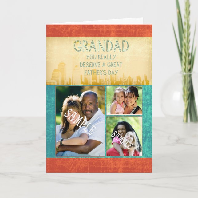 Carte Grandad Fête des pères Card Votre Photographie Ici (Devant)