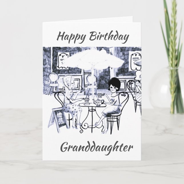 CARTE "GRANDDAUGHTER" HAPPY BIRTHDAY CARD (Devant)