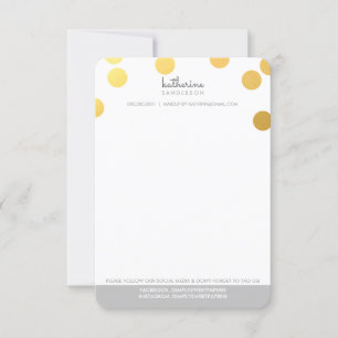 Carte GRANDE CONFETTI SPOT moderne gras feuille or gris