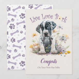 Carte Grande Dane Chien Maman Adoption Florale