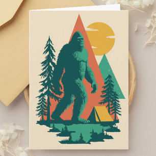 Carte Grande forêt de camping de montagne drôle d'annive