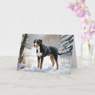 Carte Grande montagne suisse laissez neiger Noël