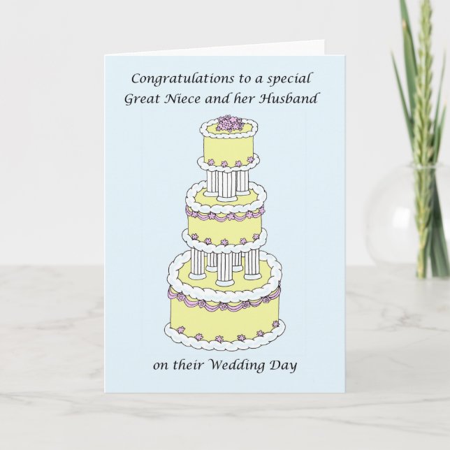 Carte Grande nièce et mari Mariage Félicitations (Devant)