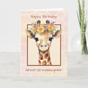 Carte Grande Petite-fille Anniversaire Sweet Safari Jung