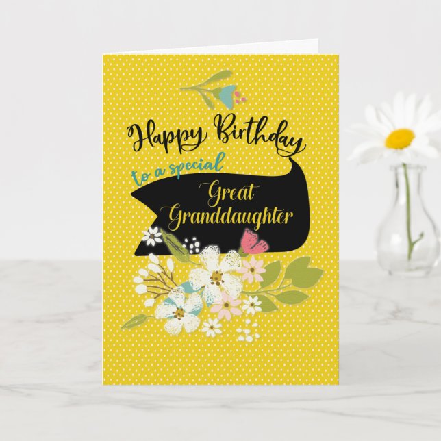 Carte Grande Petite-Fille Jolie Voeux D'Anniversaire (Petite plante)