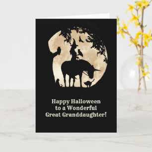 Carte Grande Petite-fille mignonne sorcière Halloween Un