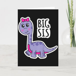 Carte Grande sœur enfants dinosaure sœur super mignon di