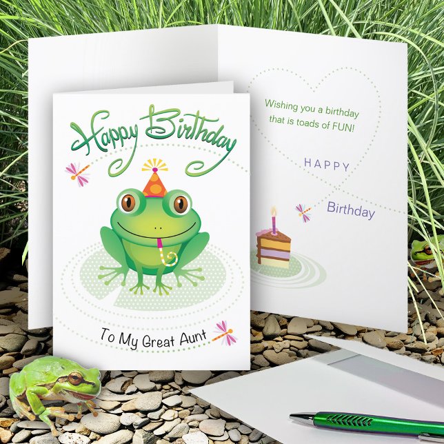 Carte Grande Tante Grenouille Anniversaire Avoir Des Tos (Créateur téléchargé)