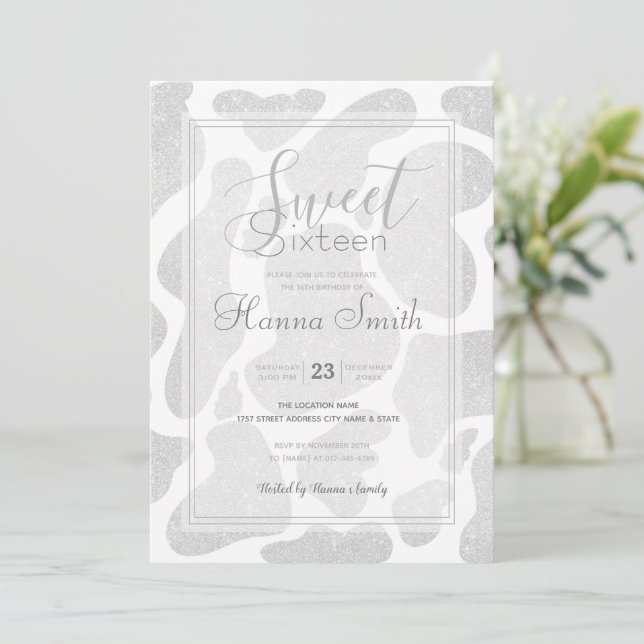 Carte Grandes taches d'argent blanc simple (Debout devant)